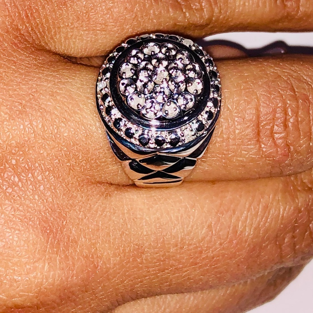 10k white gold vermeil Real diamond men ring not CZ not moissanite best gift WOW - Picture 5 of 5